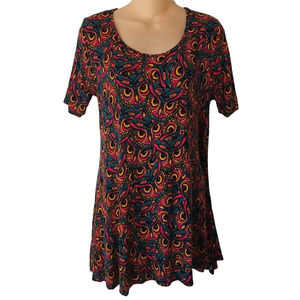 LuLaRoe XS-S Owl Eyes Perfect T Halloween Bright Slinky Stretch Side Slits